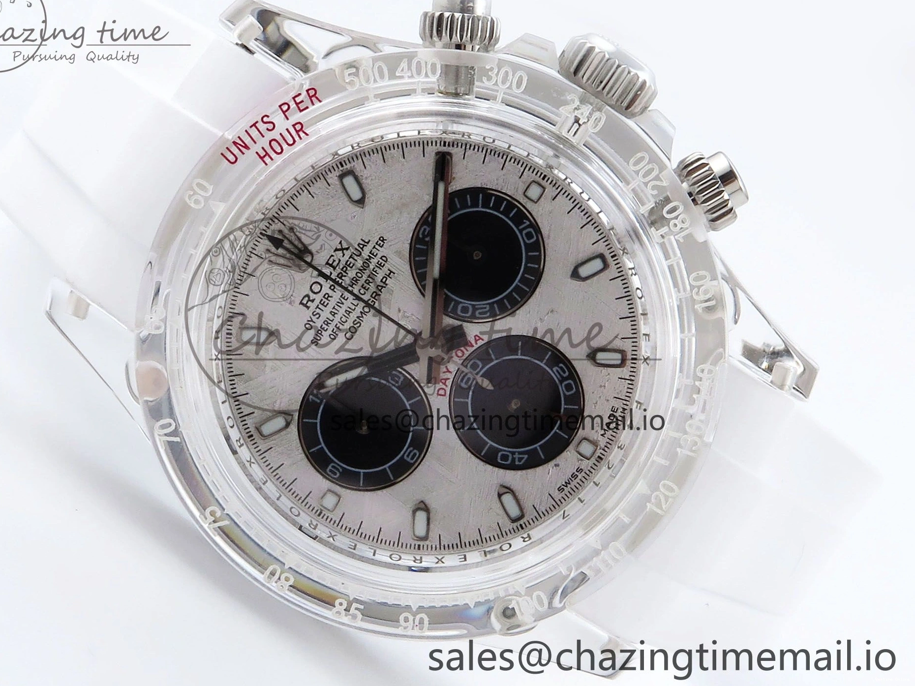 0407 Daytona AET Remould N6F 1:1 Best Edition Meteorite Dial on White Rubber Strap SA TopPick 920